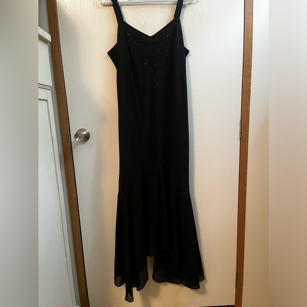 Vintage NWT Coldwater Creek Black High Low Beaded Dress Size 12
